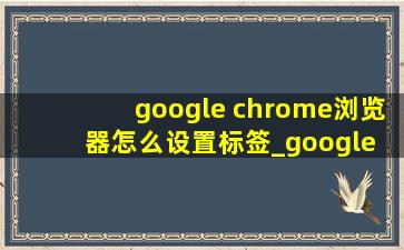 google chrome浏览器怎么设置标签_google chrome浏览器怎么设置主页